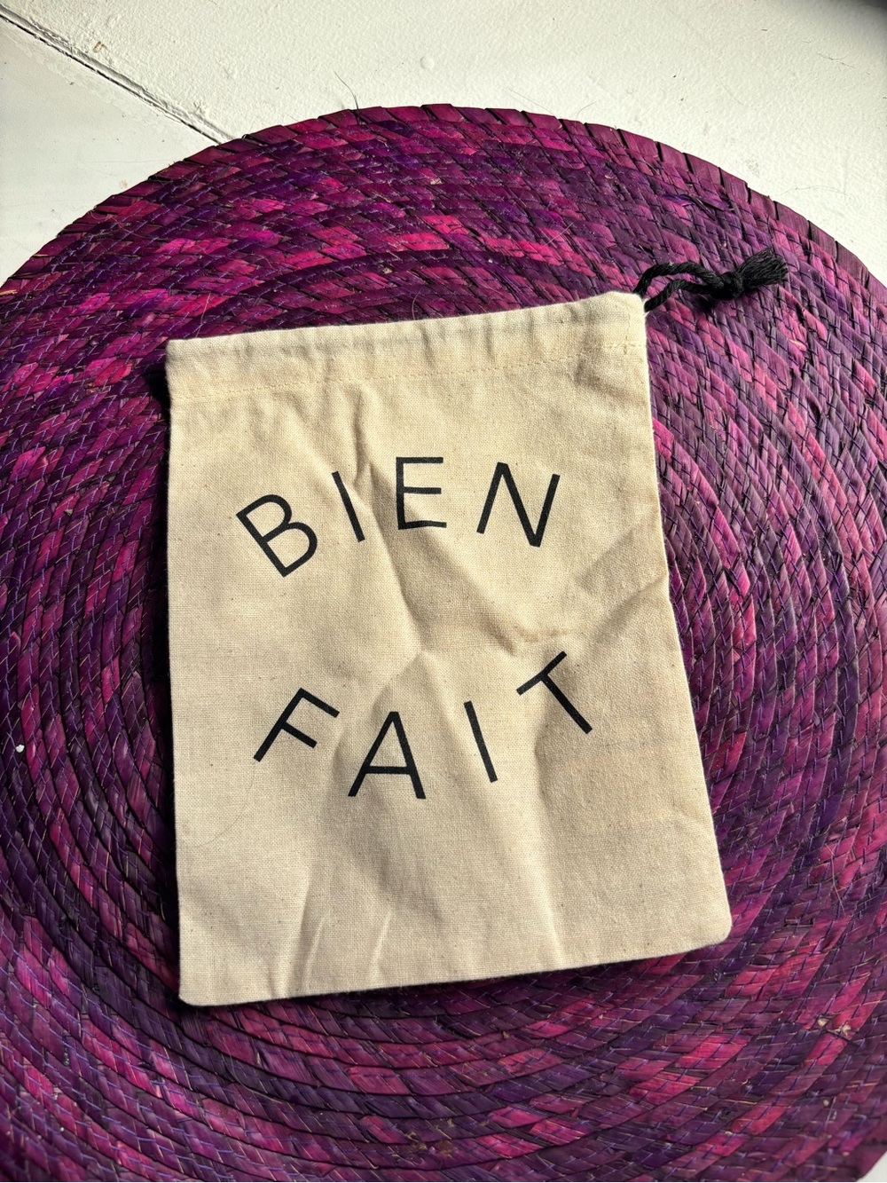 Large Madewell "Bien Fait" Natural Canvas Drawstring Bag - Cream